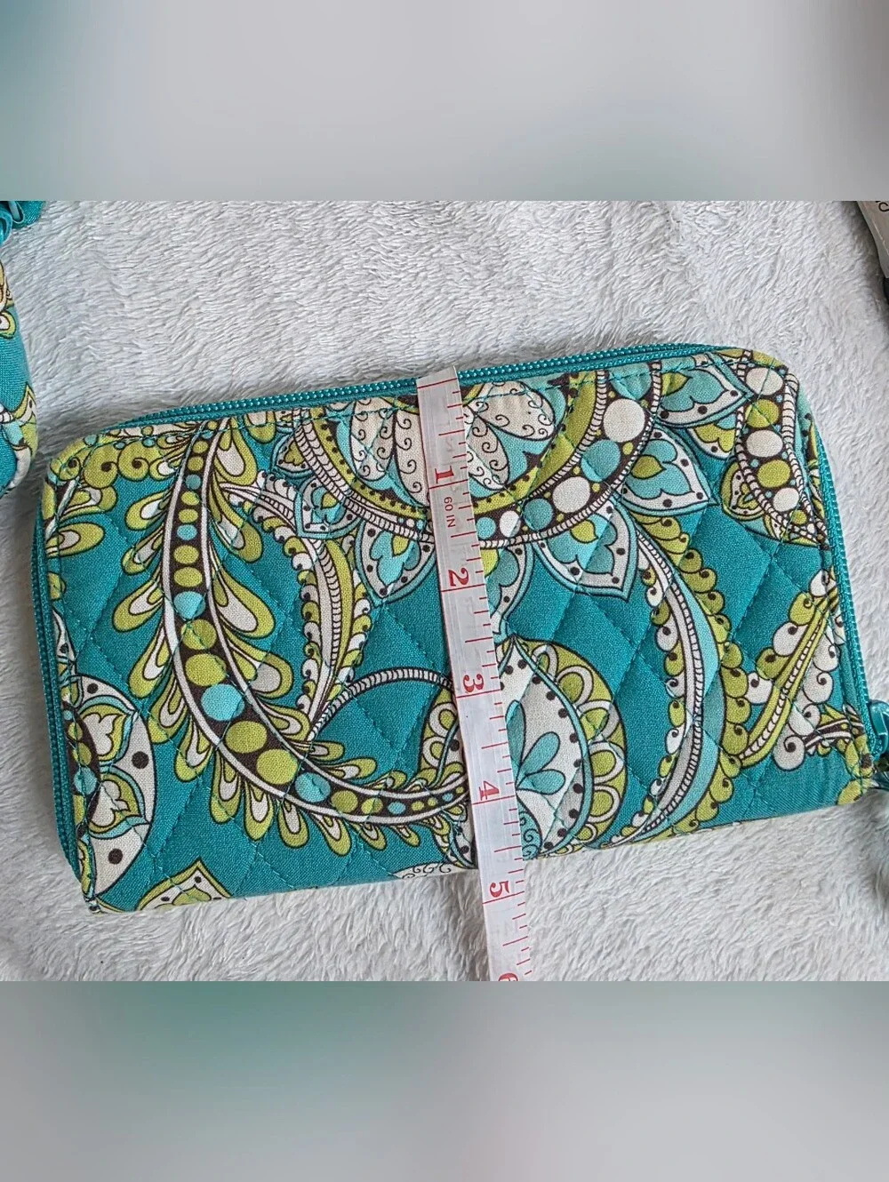 Vera Bradley Blue Paisley Tote Bag & Matching Zip Card Wallet Set EUC